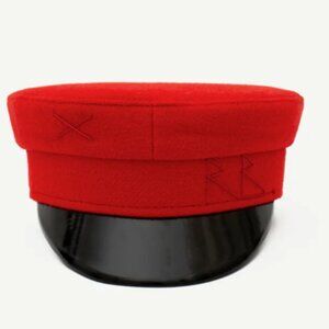 Red Wool Baker Boy Cap